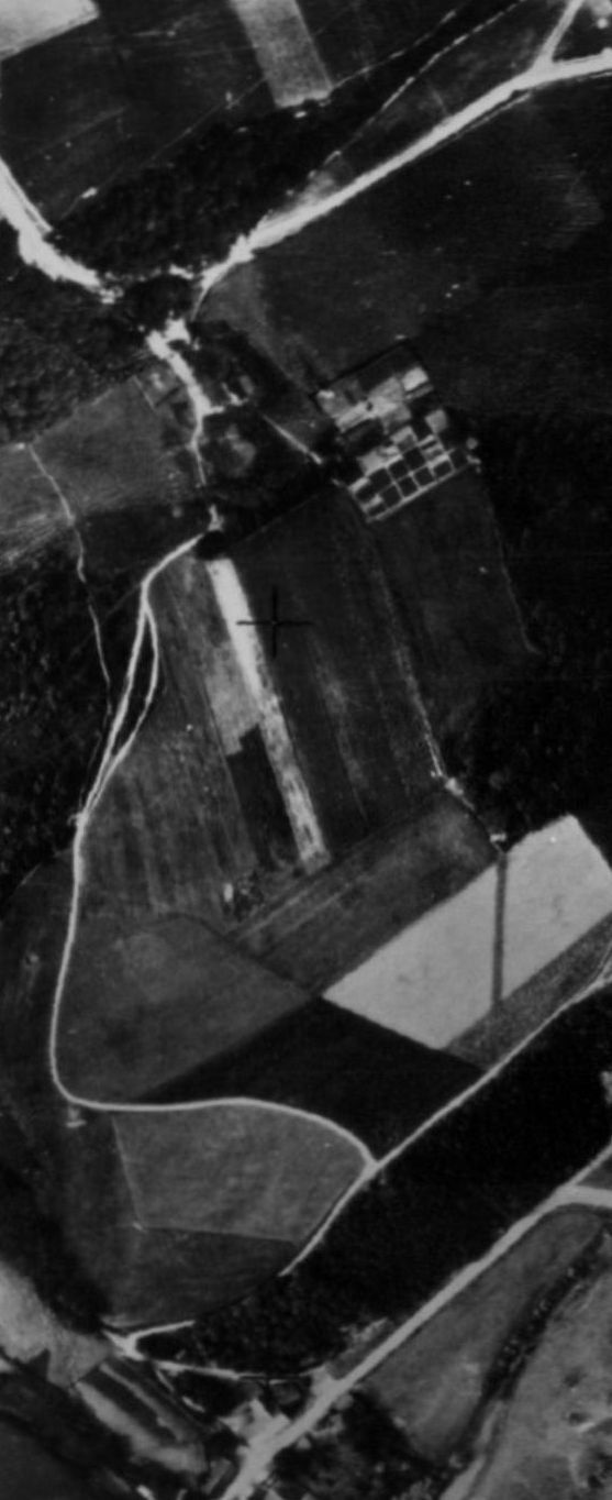 Grüner Weg auf einem Luftbild von 1926.