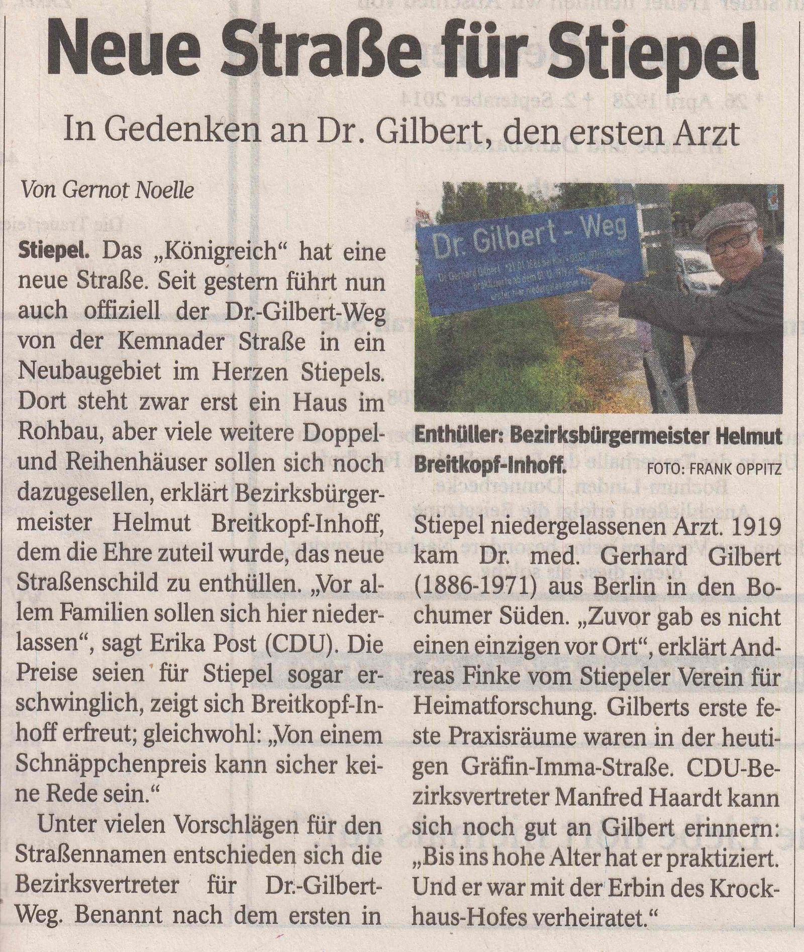Dr. Gilbert-Weg - Strasseneinweihung