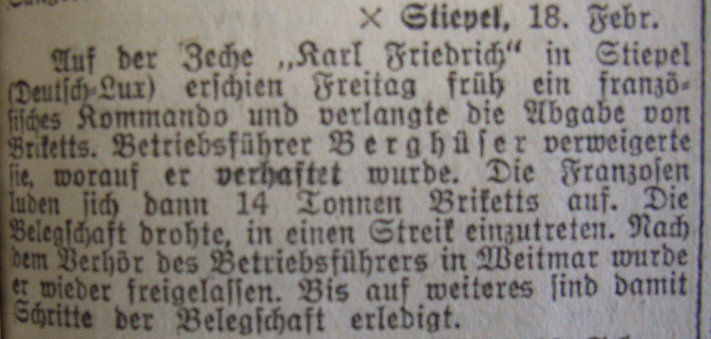 zu 1): Hattinger Zeitung: Betriebsführer Berghüser