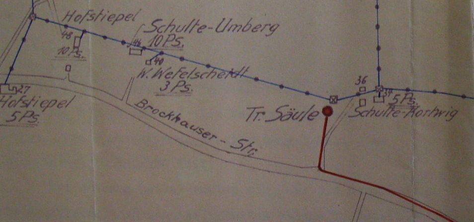 Die Skizze aus dem Jahr 1925 zeigt den genauen Standort.