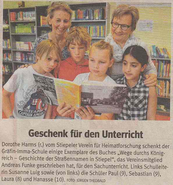 Buchspende, WAZ vom 29.06.2017