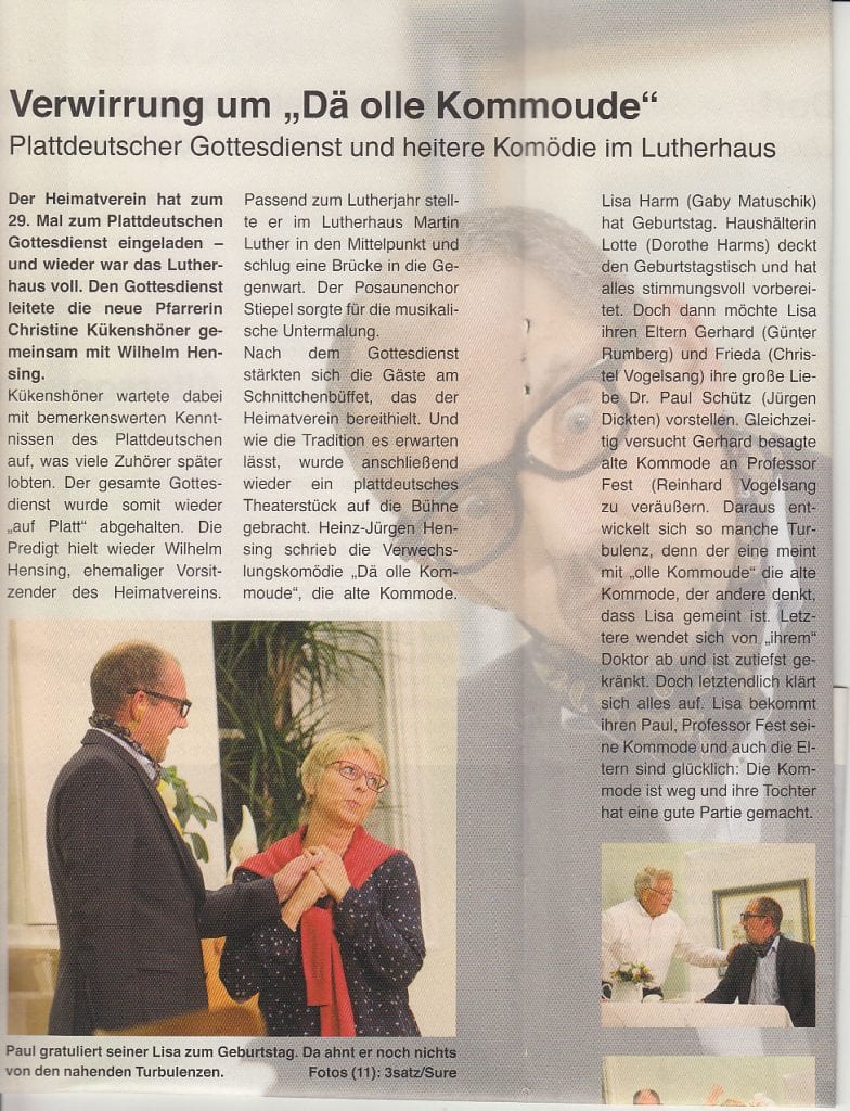 Plattdeutscher Abend 2017, Stiepeler Bote November 2017