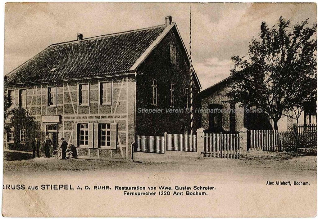 Postkarte 1923: Restauration Witwe Schreier