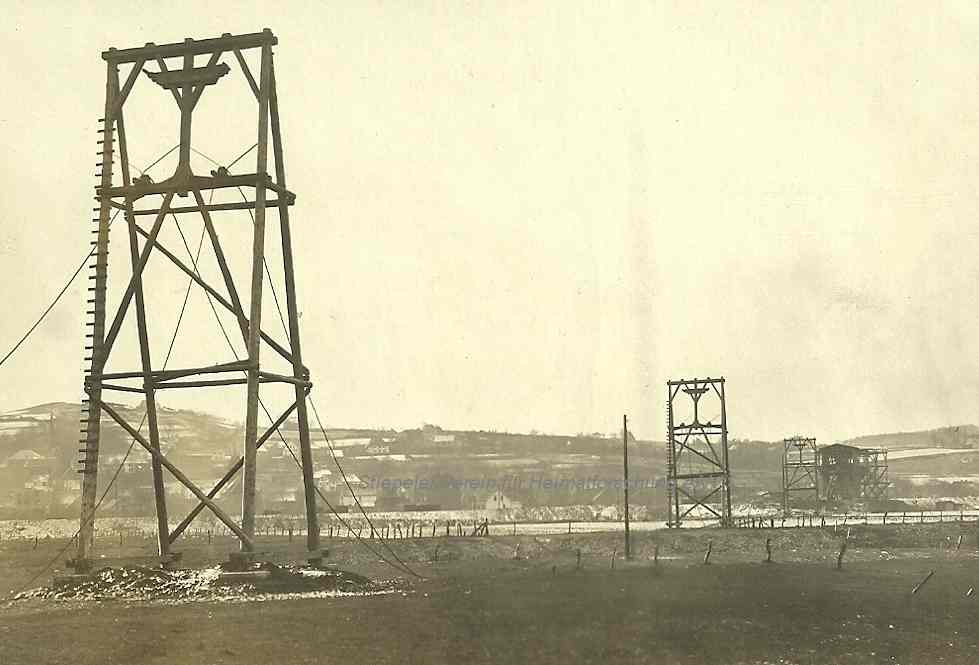 Zeche Klosterbusch: Holzgerüst der Seilbahn