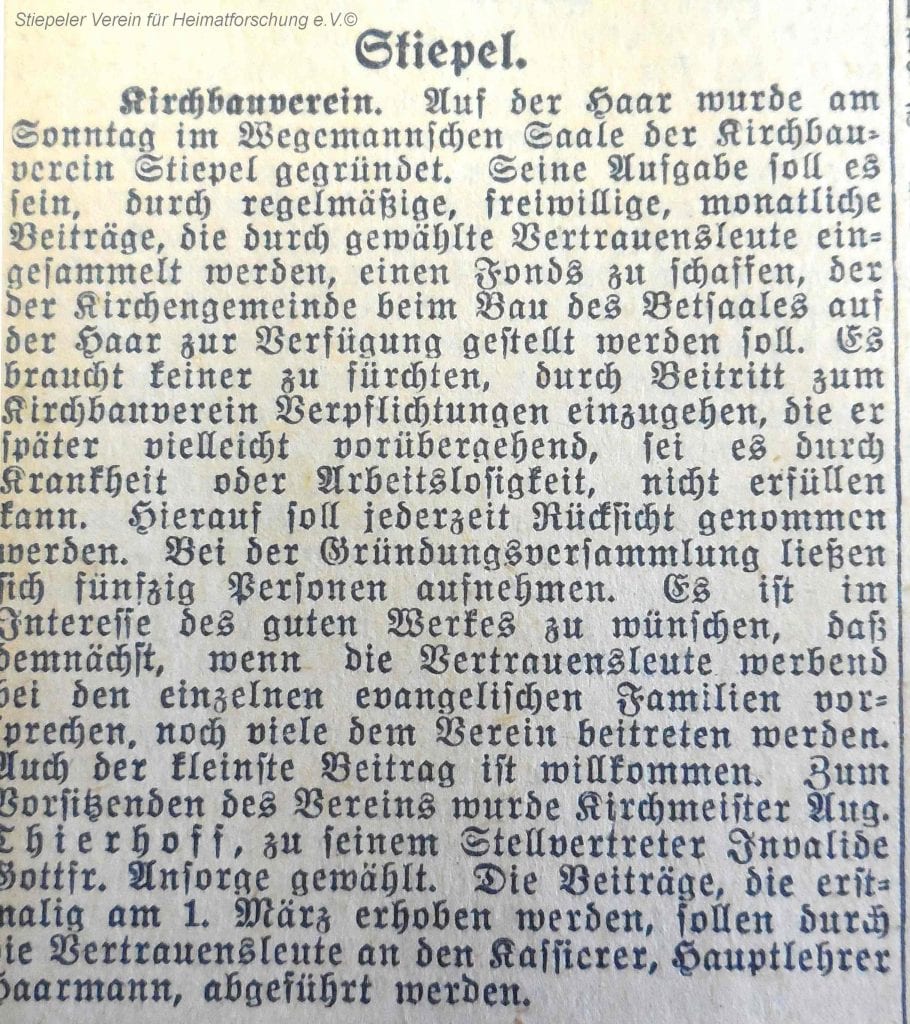 Lutherhaus: Gründung Kirchenbauverein