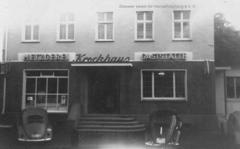 Metzgerei und Gaststätte von Erwin Kleine-Krockhaus, 1960er Jahre.
