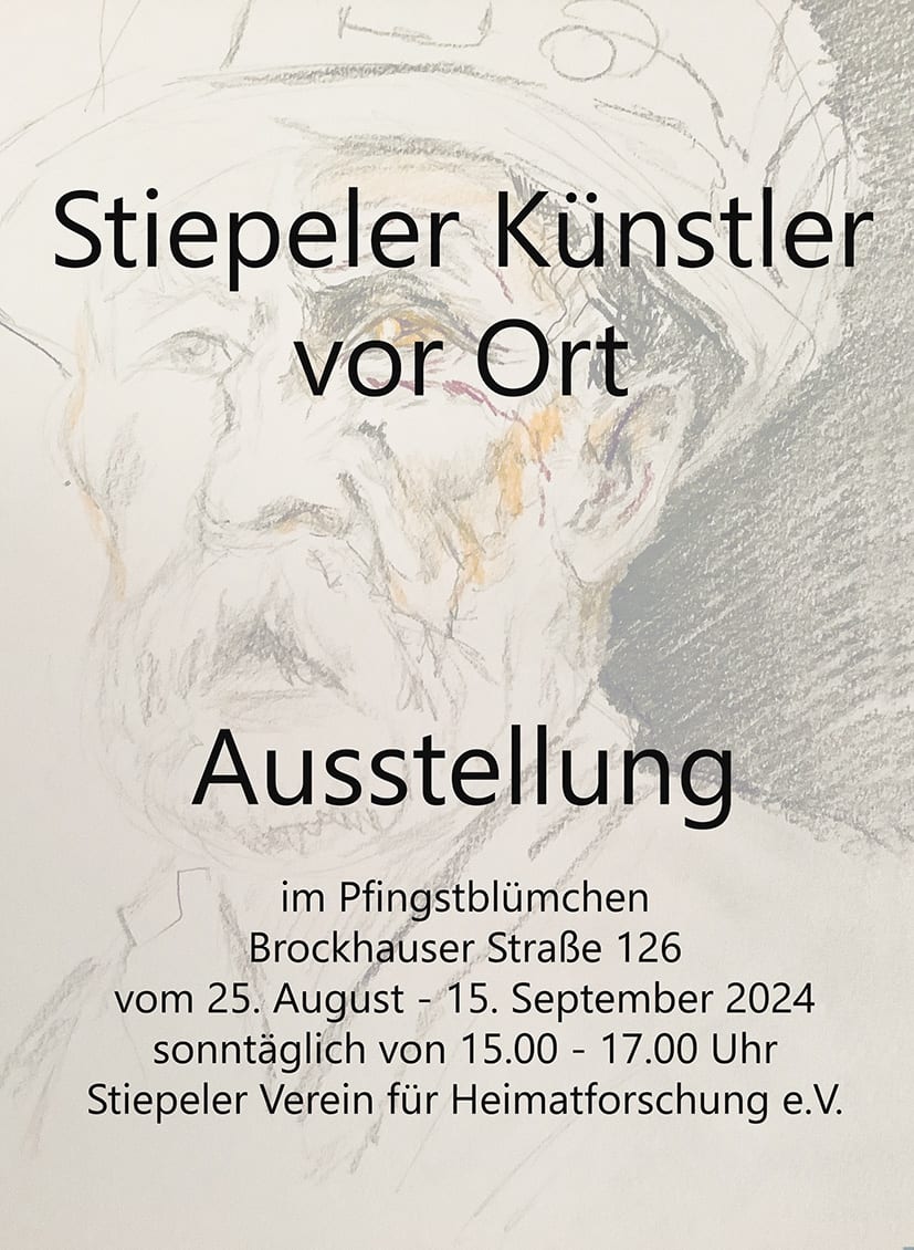 Plakat zur Ausstellung "Stiepeler Künstler vor Ort"