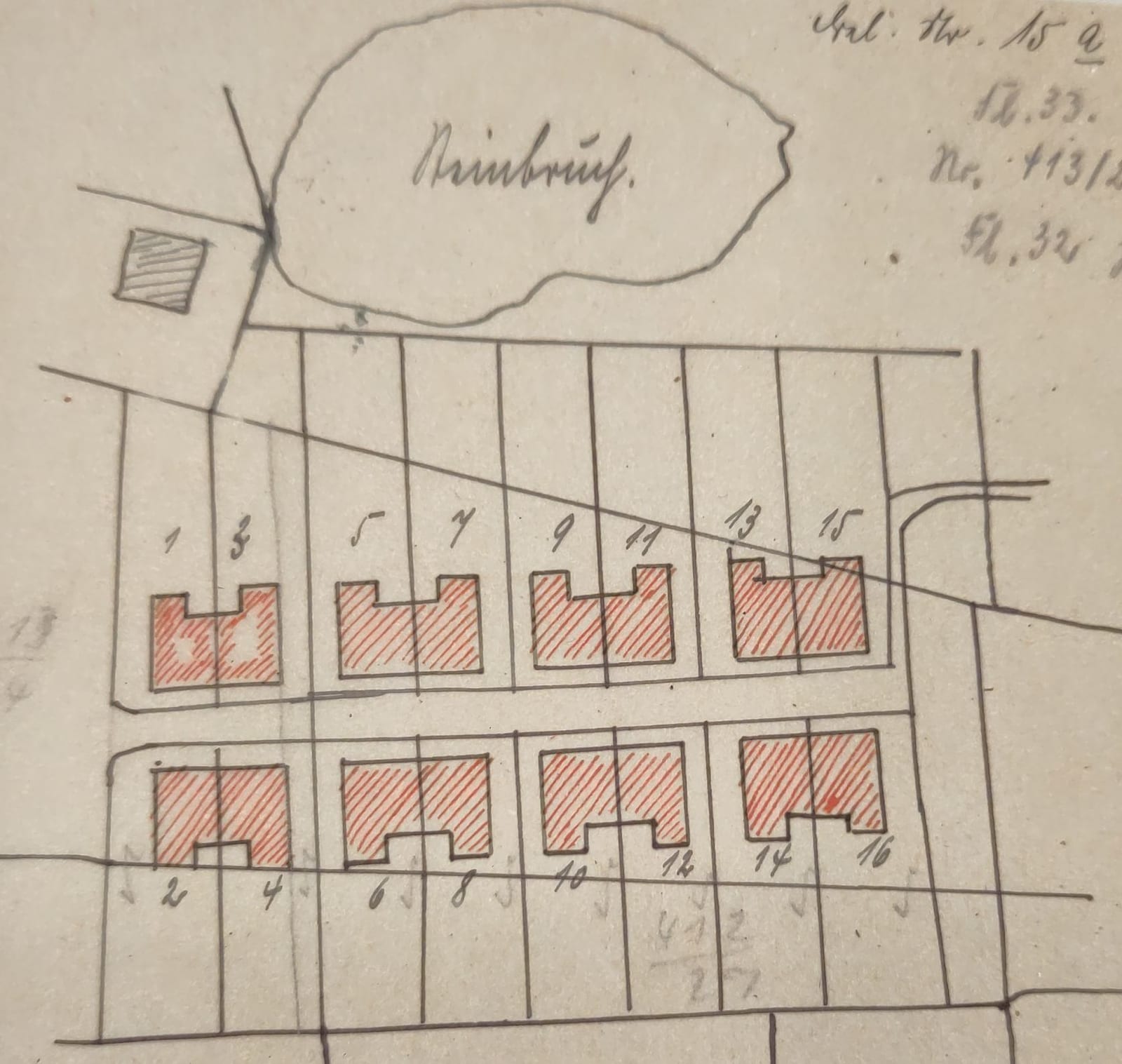 Grundriss der Siedlung „Auf der Egge“, Quelle: Stadtarchiv Bochum