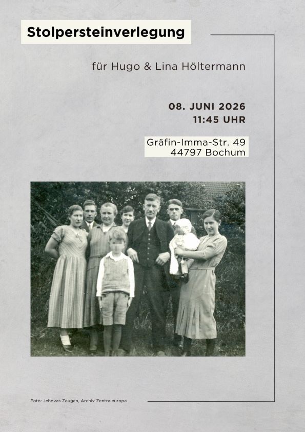 Erste Stolperstein-Verlegung in Stiepel (Vorderseite)