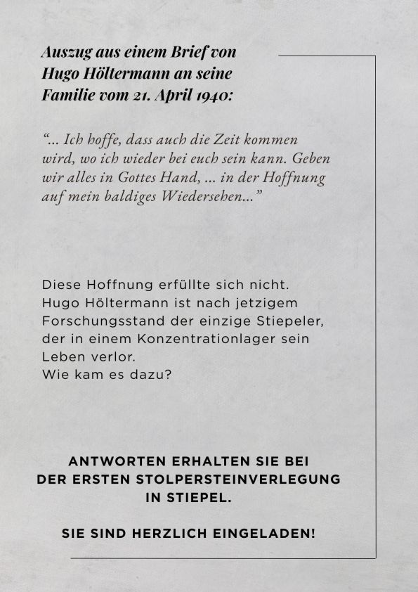 Erste Stolperstein-Verlegung in Stiepel (Rückseite)